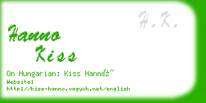 hanno kiss business card
